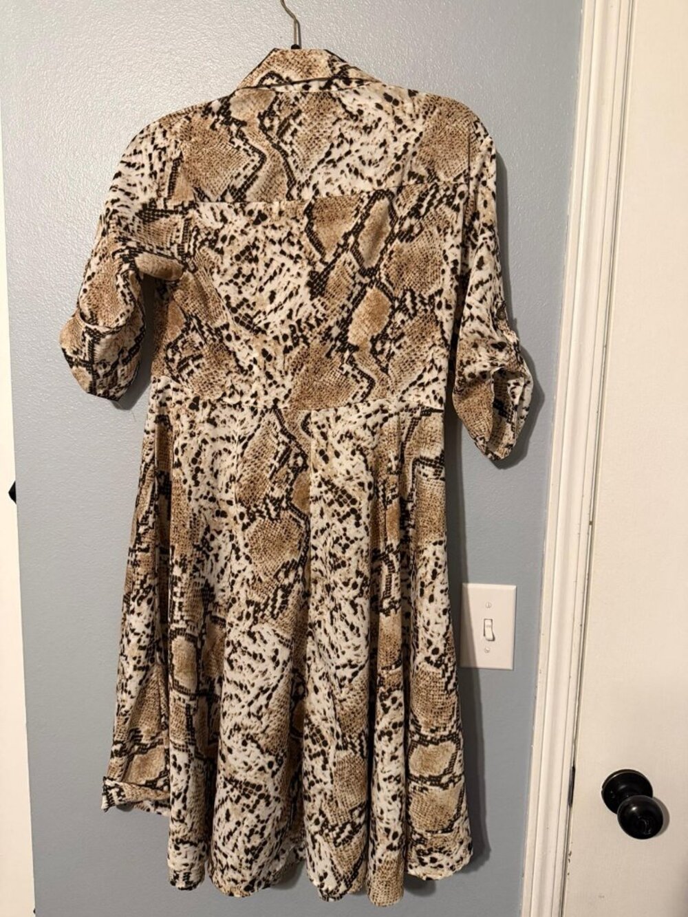 Shirt Dress - Brown White